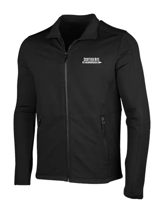 Deep Black Grid Fleece Jacket w/Scottish Rite for Children Logo