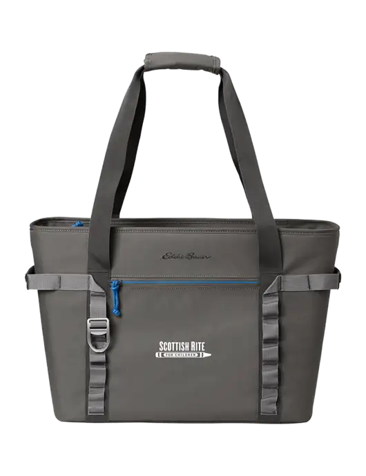 Eddie Bauer Dark Medium Grey/Royal Max Cool Tote Cooler  w/Scottish Rite for Children Logo