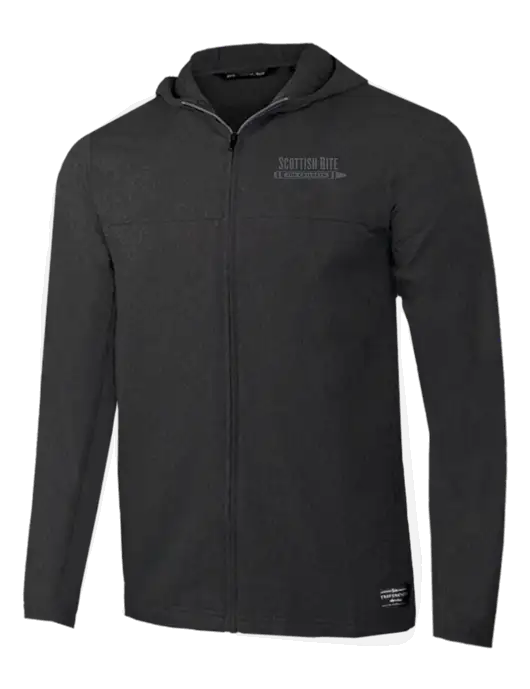 TravisMathew Dark Heather Grey Balboa Hooded Full-Zip Jacket w/Scottish Rite for Children Logo