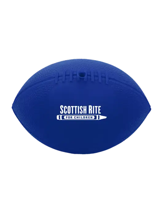 7” Durable Dark Royal Blue Vinyl Football w/Scottish Rite for Children Logo