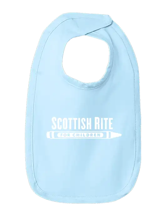 Rabbit Skins Light Blue Infant Premium Jersey Bib w/Scottish Rite for Children Logo