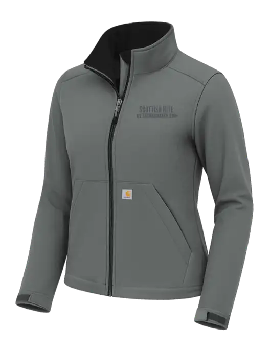 Carhartt Womens Rain Defender Dark Medium Grey Soft Shell Jacket w/Scottish Rite for Children Logo
