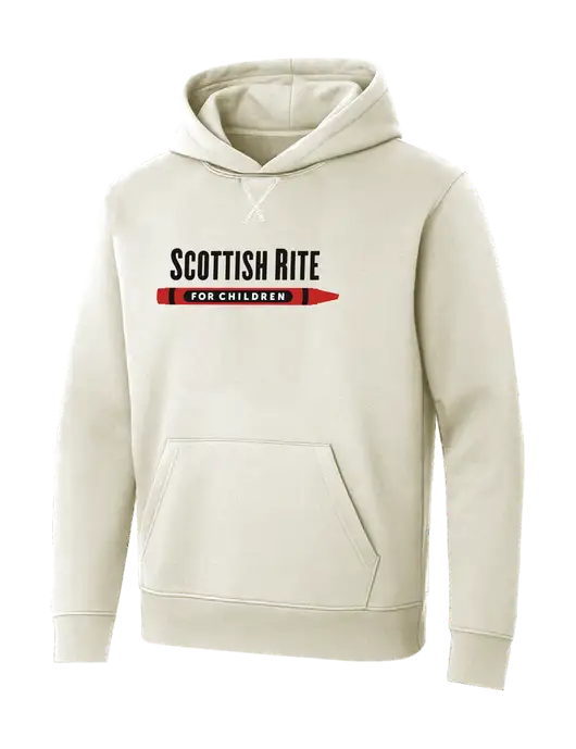Allmade White Sand Organic French Terry Pullover Hoodie w/Scottish Rite for Children Logo
