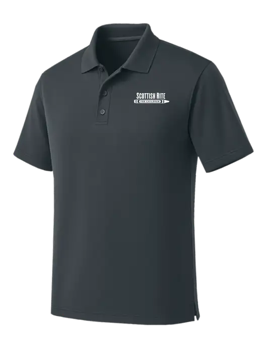 Dark Grey Dry Zone UV Micro Mesh Polo w/Scottish Rite for Children Logo
