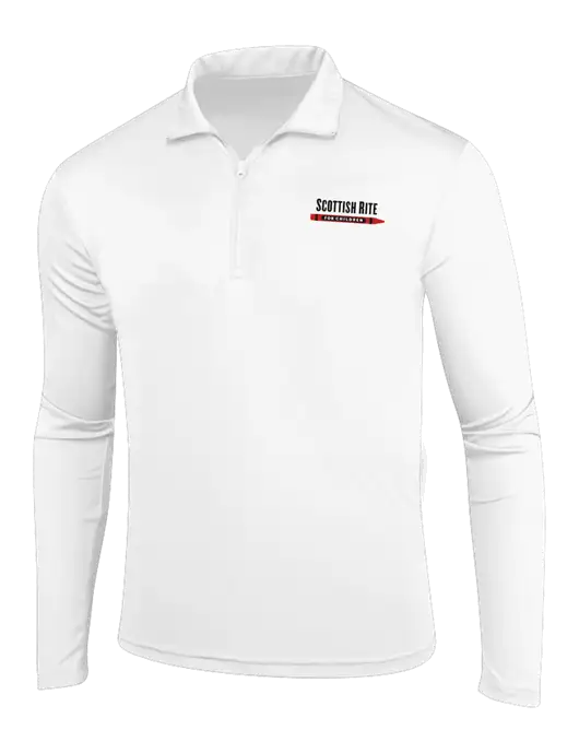 White PosiCharge Competitor 1/4 Zip Pullover w/Scottish Rite for Children Logo