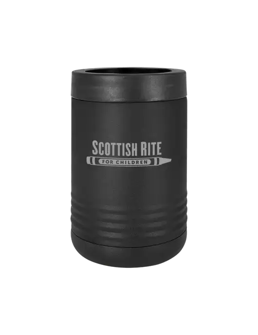 Polar Camel 12 oz Powder Coated Black Vacuum Insulated Beverage Holder w/Scottish Rite for Children Logo