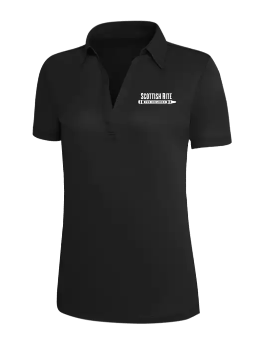 Black Silk Touch Womens Performance Polo w/Scottish Rite for Children Logo
