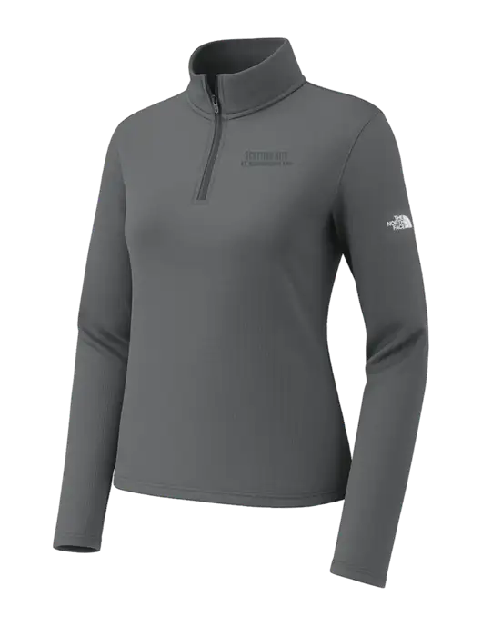 The North Face Womens Aim 1/4-Zip Dark Medium Grey Fleece w/Scottish Rite for Children Logo