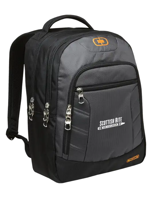 OGIO Dark Grey/Orange Colton Laptop Backpack
 w/Scottish Rite for Children Logo