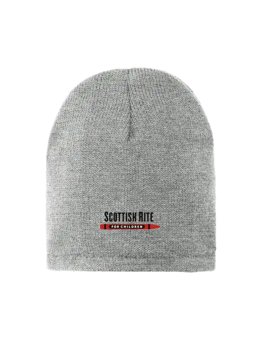 Dark Medium Grey Fleece-Lined Beanie Cap w/Scottish Rite for Children Logo