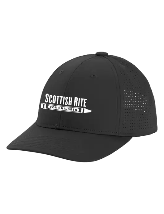 Pro-Cut Structured Snapback with Pinhole Mesh Very Dark Grey Cap w/Scottish Rite for Children Logo