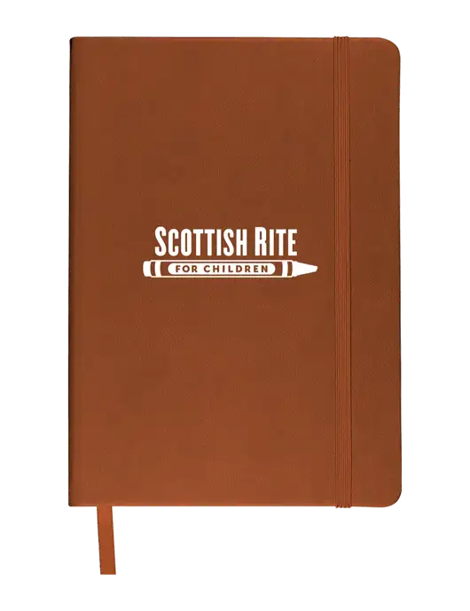Leeman Light Brown Tuscany Journal 5.75 x 8.25 w/Scottish Rite for Children Logo