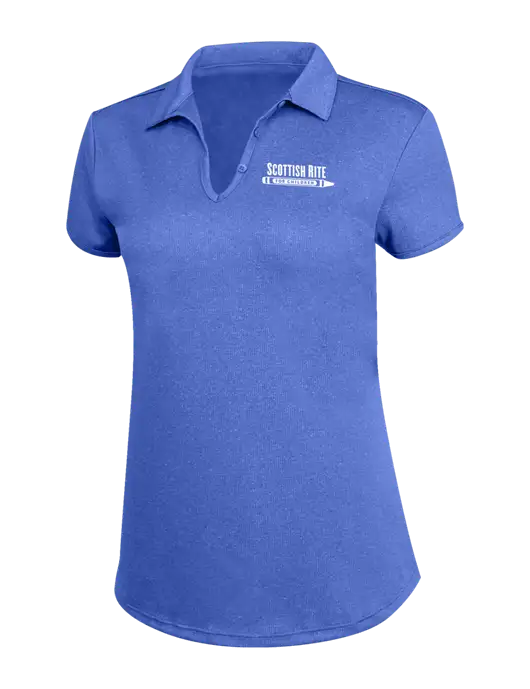 Womens Light Royal Trace Heather Polo w/Scottish Rite for Children Logo