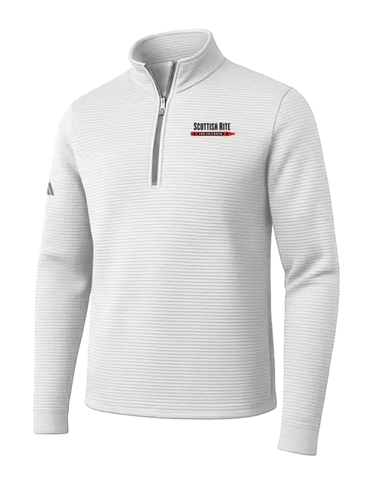 Adidas White Spacer Quarter-Zip Pullover w/Scottish Rite for Children Logo