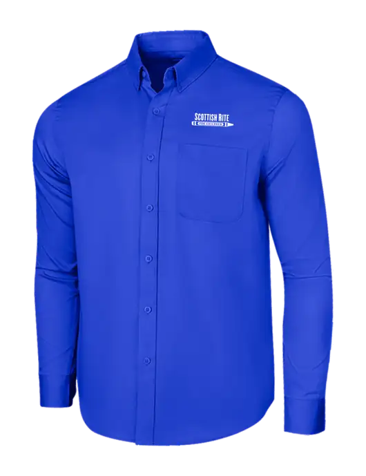 Long Sleeve Dark Royal Superpro React Twill Shirt w/Scottish Rite for Children Logo