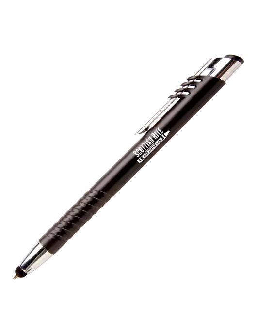 Schirhart Black Stylus Pen - Blue Ink w/Scottish Rite for Children Logo