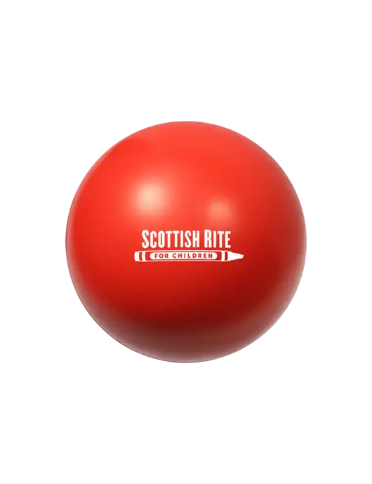 Red Stress Reliever Ball w/Scottish Rite for Children Logo