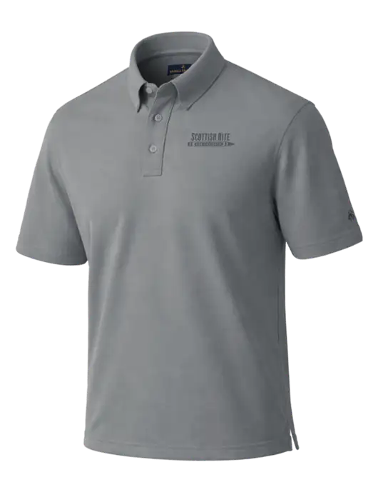Brooks Brothers Pinpoint Pique Light Medium Grey Dress Polo w/Scottish Rite for Children Logo