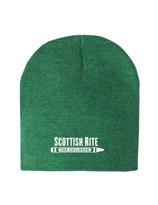 Kelly Green Heather Element Knit Beanie w/Scottish Rite for Children Logo