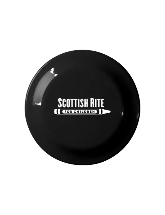 Fun Black Flying Disc w/Scottish Rite for Children Logo