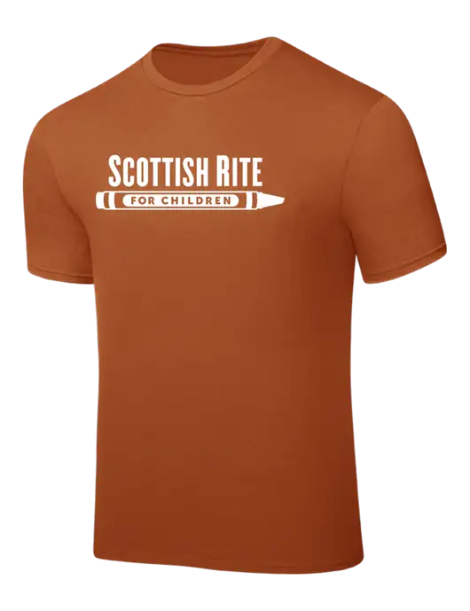 Burnt Orange PosiCharge Competitor Tee w/Scottish Rite for Children Logo