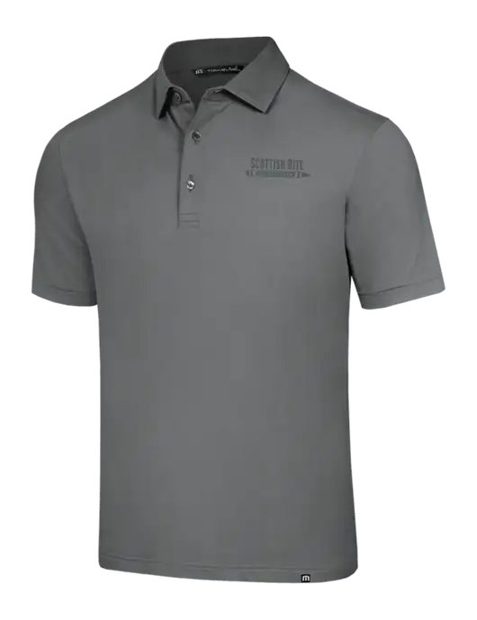 TravisMathew Grey Glenview Solid Polo w/Scottish Rite for Children Logo