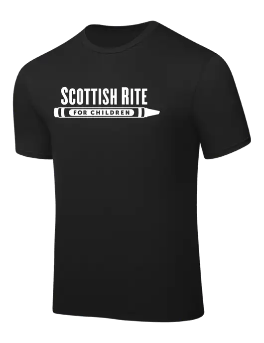 Black PosiCharge Competitor Tee w/Scottish Rite for Children Logo