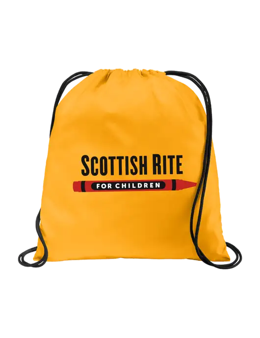 Drawstring Gold Cinch Pack w/Scottish Rite for Children Logo