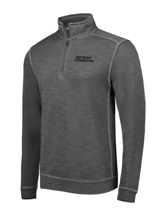 Tommy Bahama Dark Grey Tobago Bay 1/2 Zip w/Scottish Rite for Children Logo