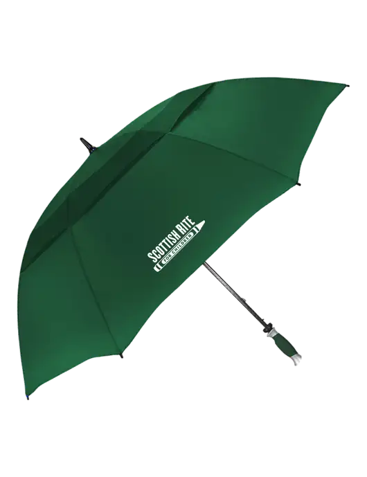 Dark Green Vented Typhoon Tamer Golf Umbrella w/Scottish Rite for Children Logo