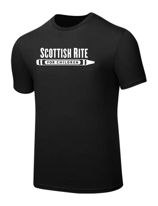 Seriously Soft Black T-Shirt w/Scottish Rite for Children Logo