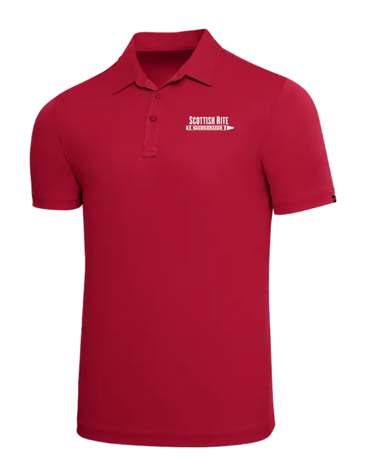 TravisMathew Red Solid Oceanside Polo w/Scottish Rite for Children Logo