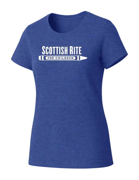 Womens Seriously Soft Royal Frost T-Shirt w/Scottish Rite for Children Logo