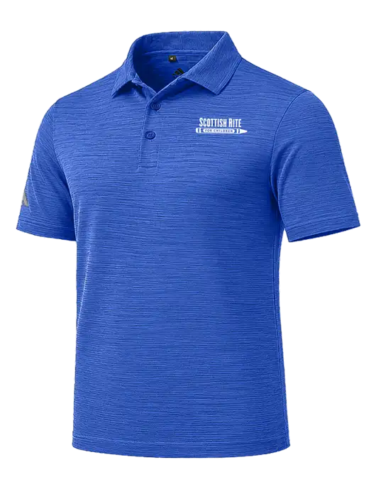 Adidas Royal Textured Stripe Polo w/Scottish Rite for Children Logo