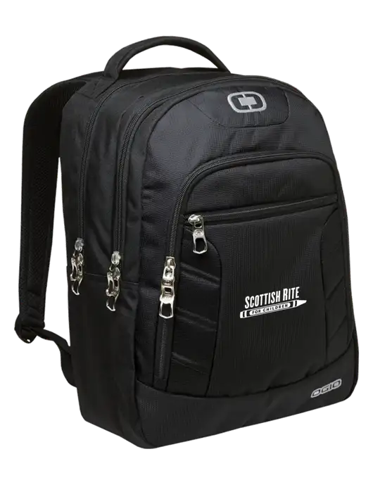 OGIO Black/Silver Colton Laptop Backpack
 w/Scottish Rite for Children Logo