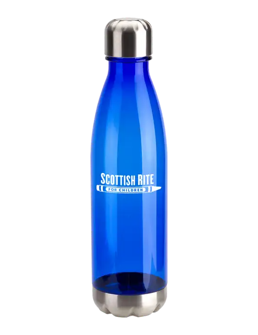 Bayside Tritan Blue 25 oz Bottle with Stainless Base and Cap w/Scottish Rite for Children Logo