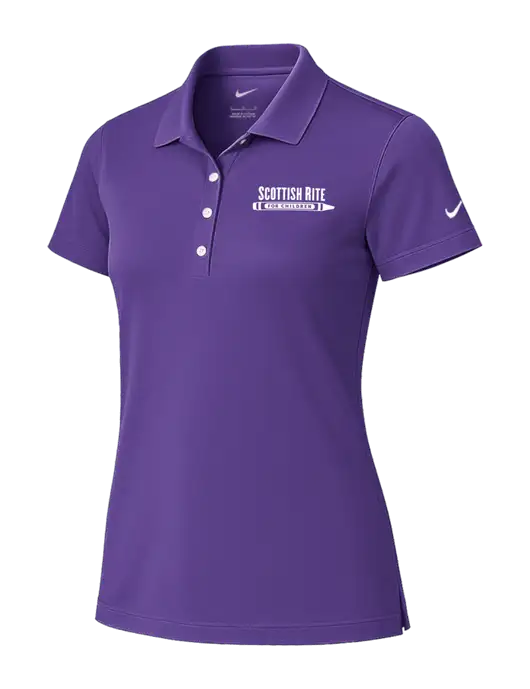 Nike Womens Purple Tech Basic Dri-FIT Polo
 w/Scottish Rite for Children Logo