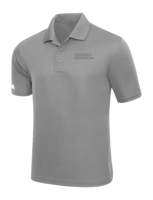 Adidas Light Grey Basic Sport Polo w/Scottish Rite for Children Logo