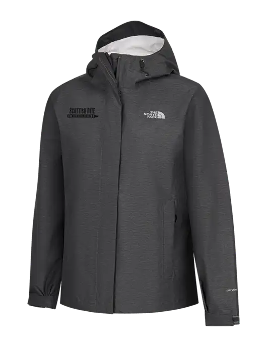 The North Face Womens Dark Grey Heather DryVent Rain Jacket w/Scottish Rite for Children Logo