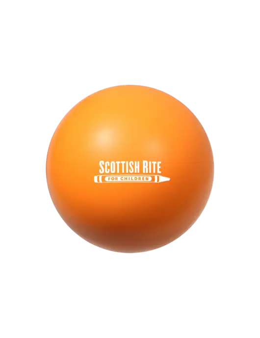 Orange Stress Reliever Ball w/Scottish Rite for Children Logo