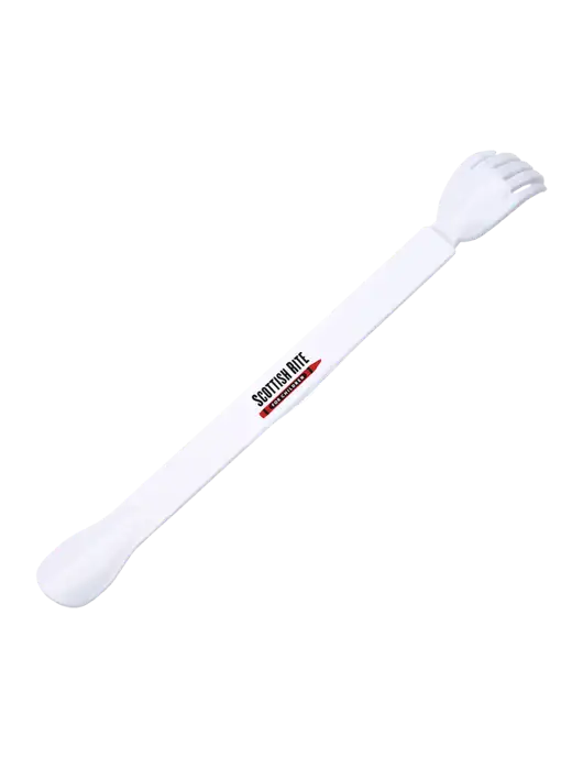 EasyReach White Back Scratcher with Shoehorn w/Scottish Rite for Children Logo