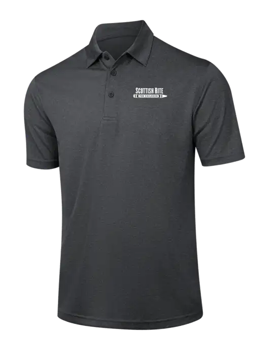 Dark Grey Heather Contender Polo w/Scottish Rite for Children Logo