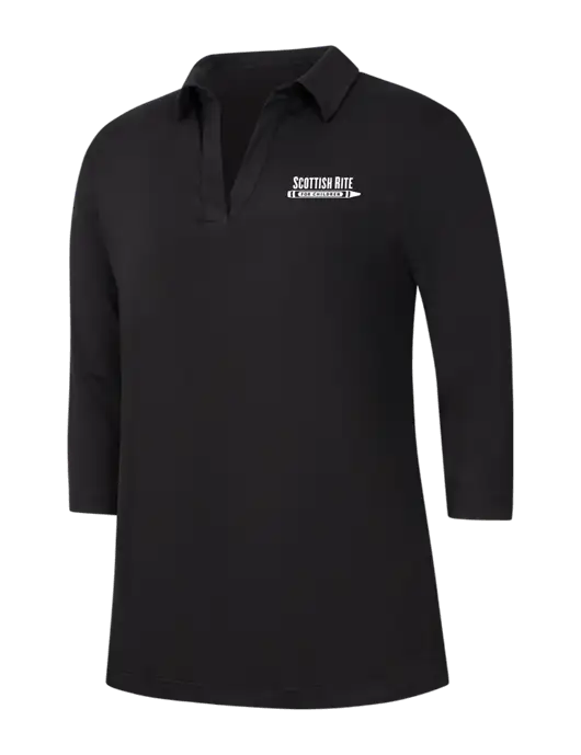 Womens Black Luxe Knit Tunic w/Scottish Rite for Children Logo