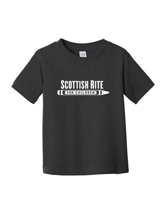 Rabbit Skins Black Toddler Fine Jersey Tee w/Scottish Rite for Children Logo