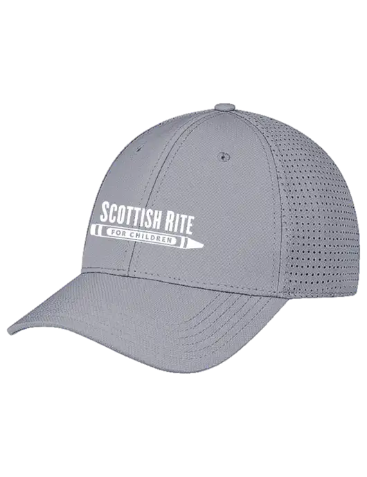 Grey Performance Stretchable Cap Hook & Loop w/Scottish Rite for Children Logo