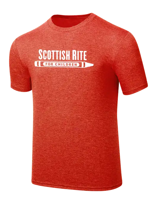 Simply Soft Dark Orange Heathered 4.5oz  Poly/Combed Ring Spun Cotton T-Shirt w/Scottish Rite for Children Logo