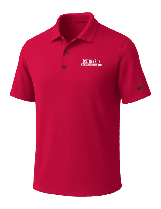 NIKE Red Dri-Fit Micro Pique Polo w/Scottish Rite for Children Logo