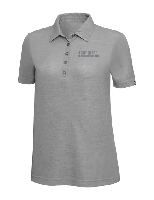 TravisMathew Grey Heather Womens Oceanside Polo w/Scottish Rite for Children Logo