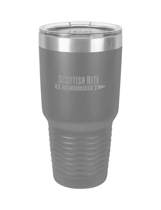 Polar Camel 30 oz Powder Coated Grey Vacuum Insulated Tumbler w/Scottish Rite for Children Logo