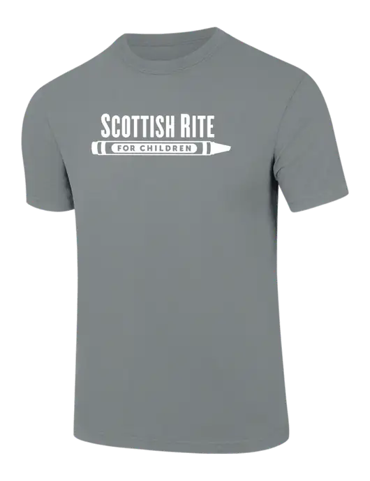 Comfort Colors 6.1 oz Medium Grey Heavyweight Ring Spun T-Shirt w/Scottish Rite for Children Logo